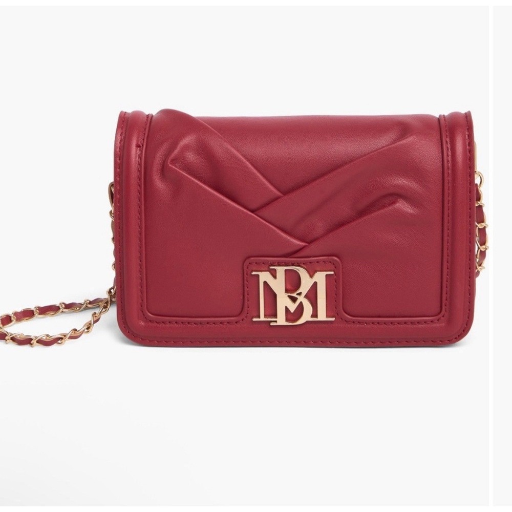 NWT Beautiful Badgely Mishka Red Crossbody Bag With Gold Accents